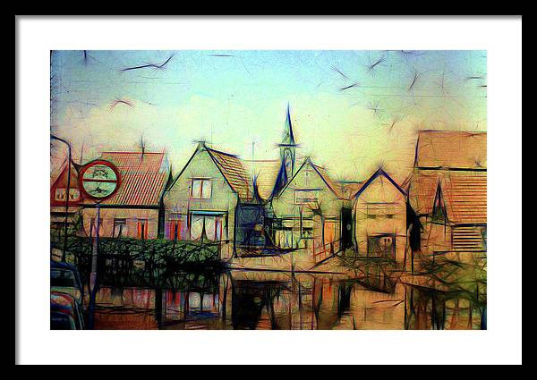 Light Look In A. Little Town - Framed Print