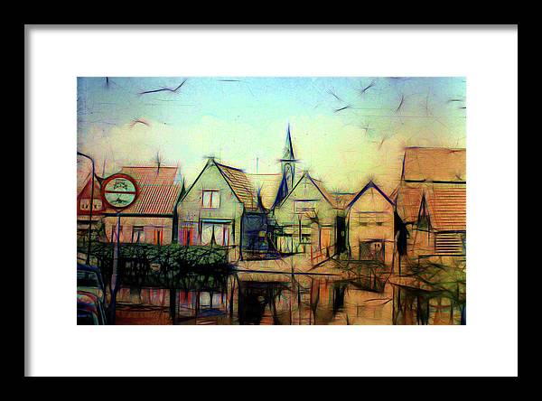Light Look In A. Little Town - Framed Print