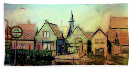 Light Look In A. Little Town - Beach Towel