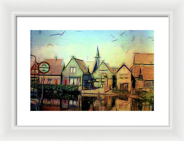 Light Look In A. Little Town - Framed Print