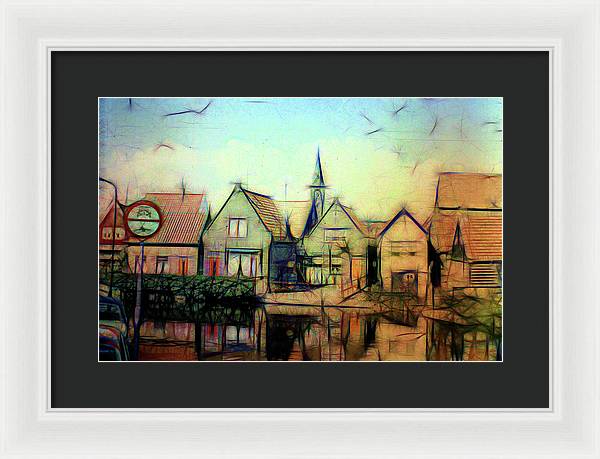 Light Look In A. Little Town - Framed Print