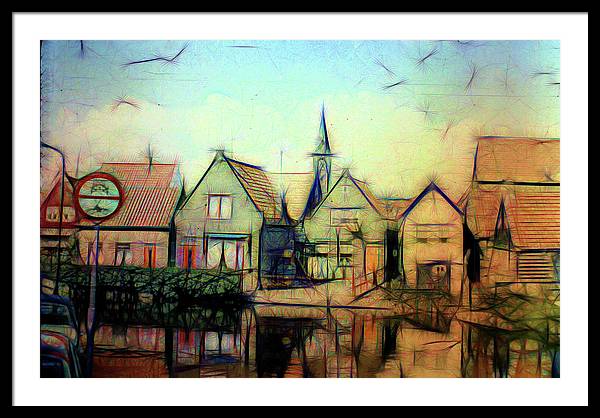 Light Look In A. Little Town - Framed Print