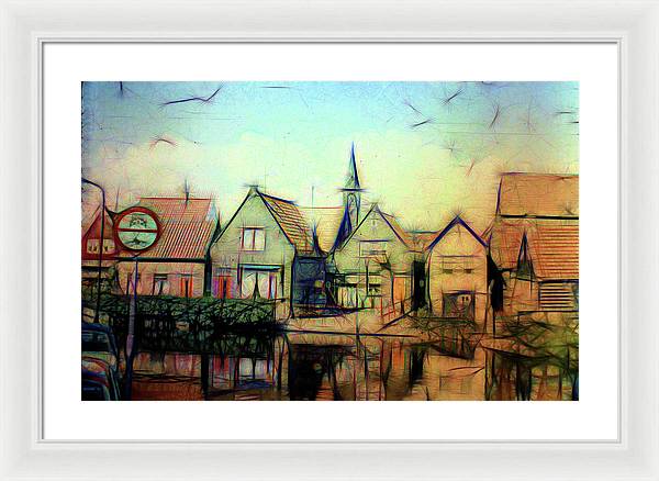 Light Look In A. Little Town - Framed Print