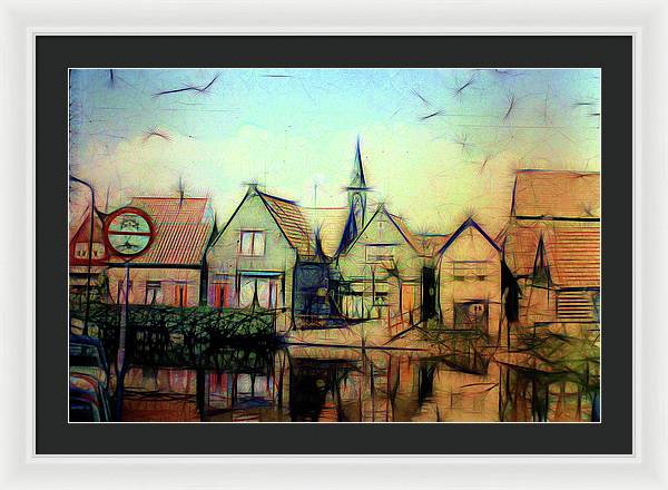 Light Look In A. Little Town - Framed Print