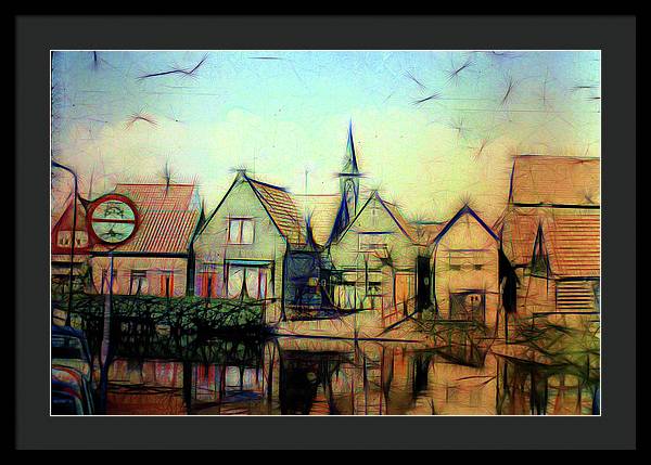 Light Look In A. Little Town - Framed Print