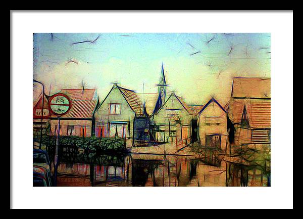 Light Look In A. Little Town - Framed Print
