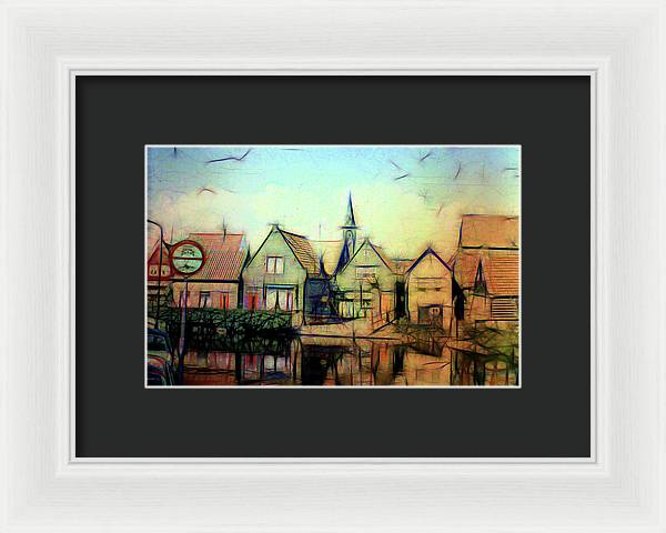 Light Look In A. Little Town - Framed Print