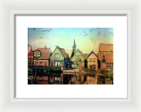 Light Look In A. Little Town - Framed Print