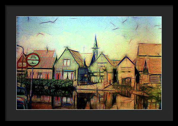 Light Look In A. Little Town - Framed Print