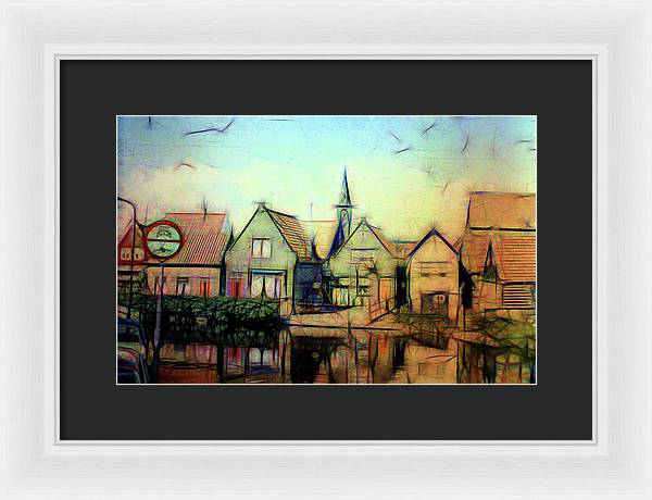 Light Look In A. Little Town - Framed Print
