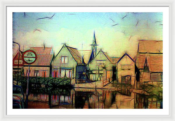 Light Look In A. Little Town - Framed Print