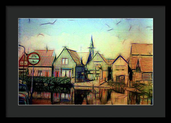 Light Look In A. Little Town - Framed Print