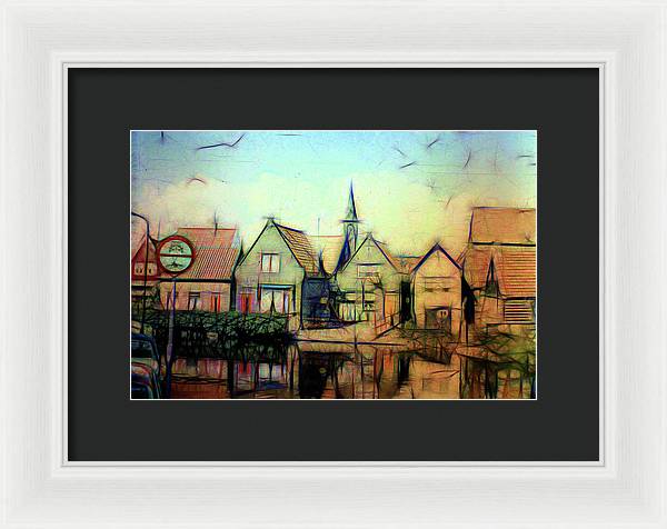 Light Look In A. Little Town - Framed Print