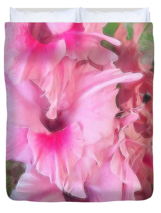 Light Pink Gladiolas - Duvet Cover
