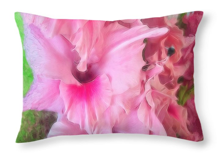 Light Pink Gladiolas - Throw Pillow