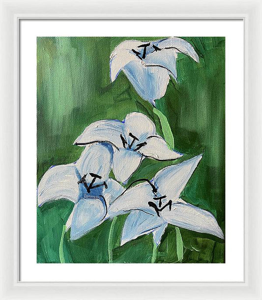 Lilies In Blue - Framed Print