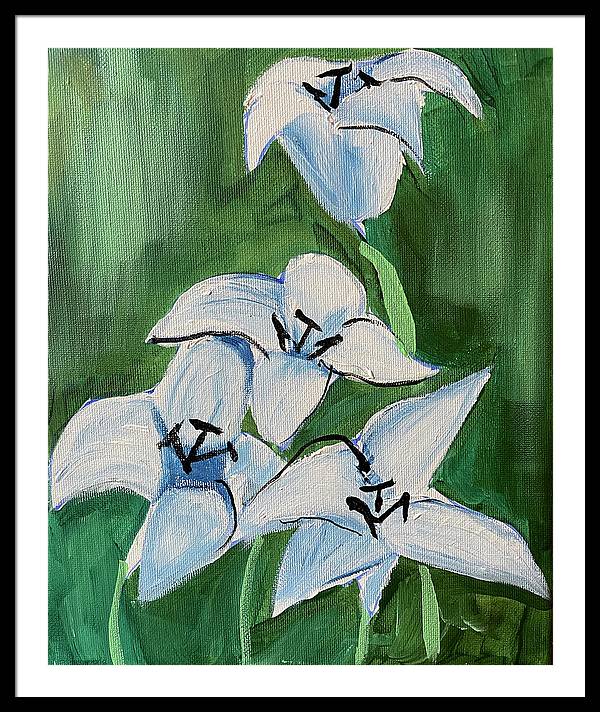 Lilies In Blue - Framed Print