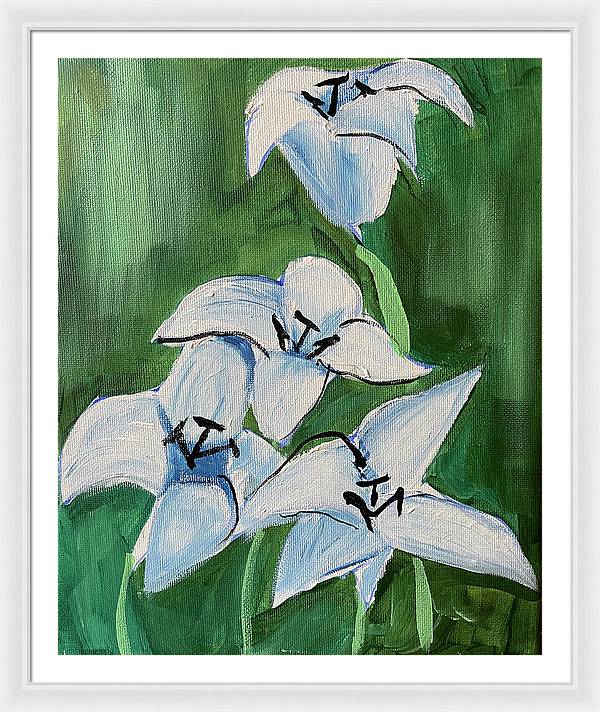 Lilies In Blue - Framed Print