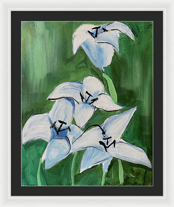 Lilies In Blue - Framed Print