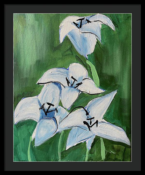 Lilies In Blue - Framed Print