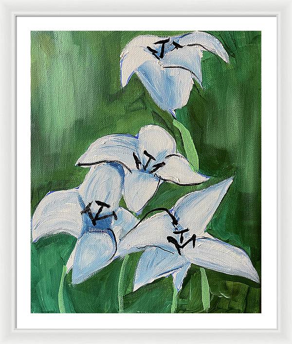 Lilies In Blue - Framed Print