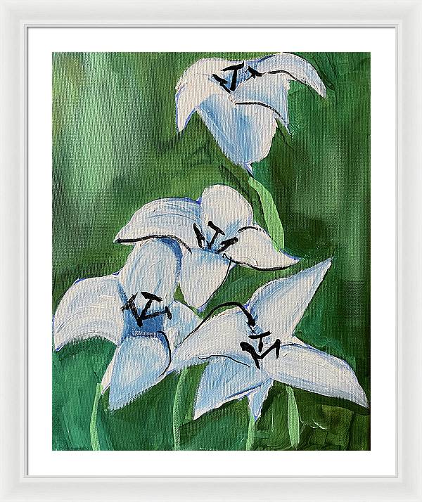 Lilies In Blue - Framed Print