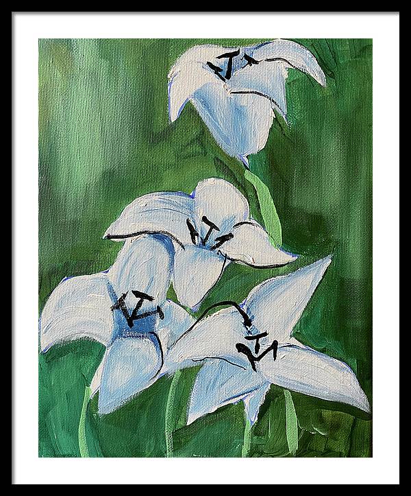 Lilies In Blue - Framed Print