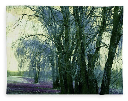 Line of Weeping Willow Trees - Blanket