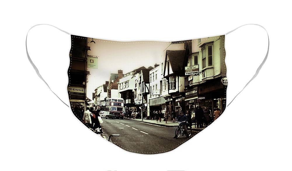 London Street With Bicycles - Face Mask