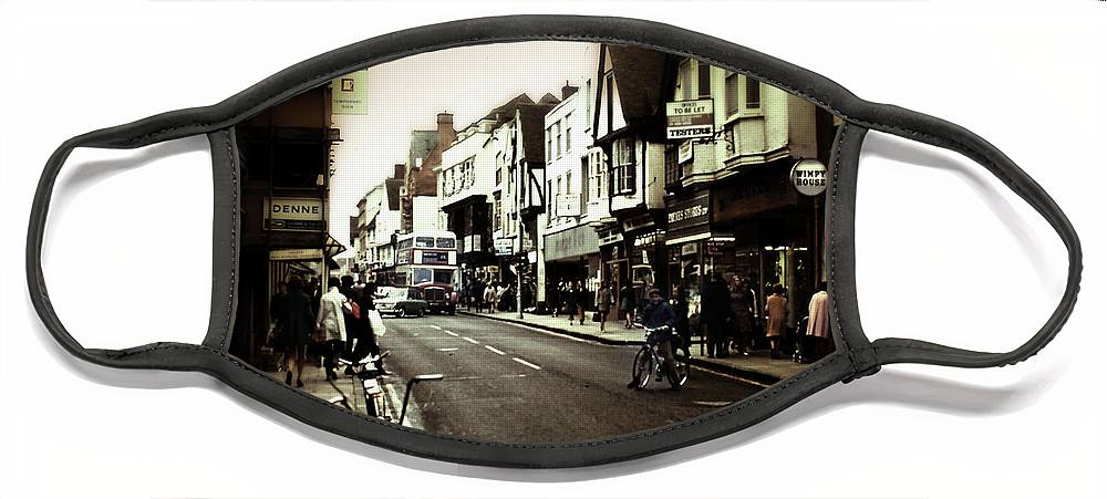 London Street With Bicycles - Face Mask