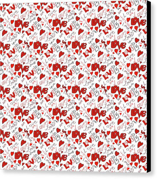 Love and Hearts - Canvas Print