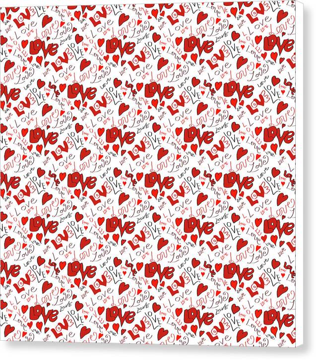 Love and Hearts - Canvas Print