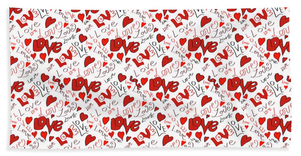 Love and Hearts - Bath Towel