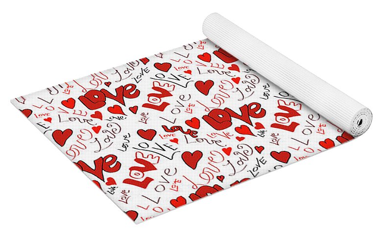 Love and Hearts - Yoga Mat