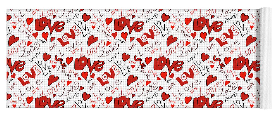 Love and Hearts - Yoga Mat