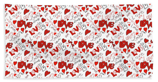 Love and Hearts - Bath Towel