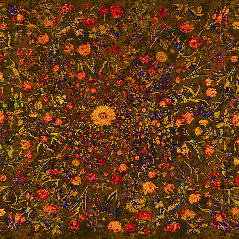 Medieval Flowers on Yellow Digital Image Download