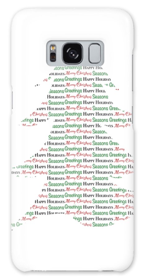 Merry Christmas Tree Text Art - Phone Case