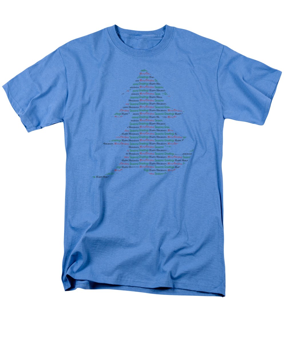 Merry Christmas Tree Text Art - Men's T-Shirt (Regular Fit)