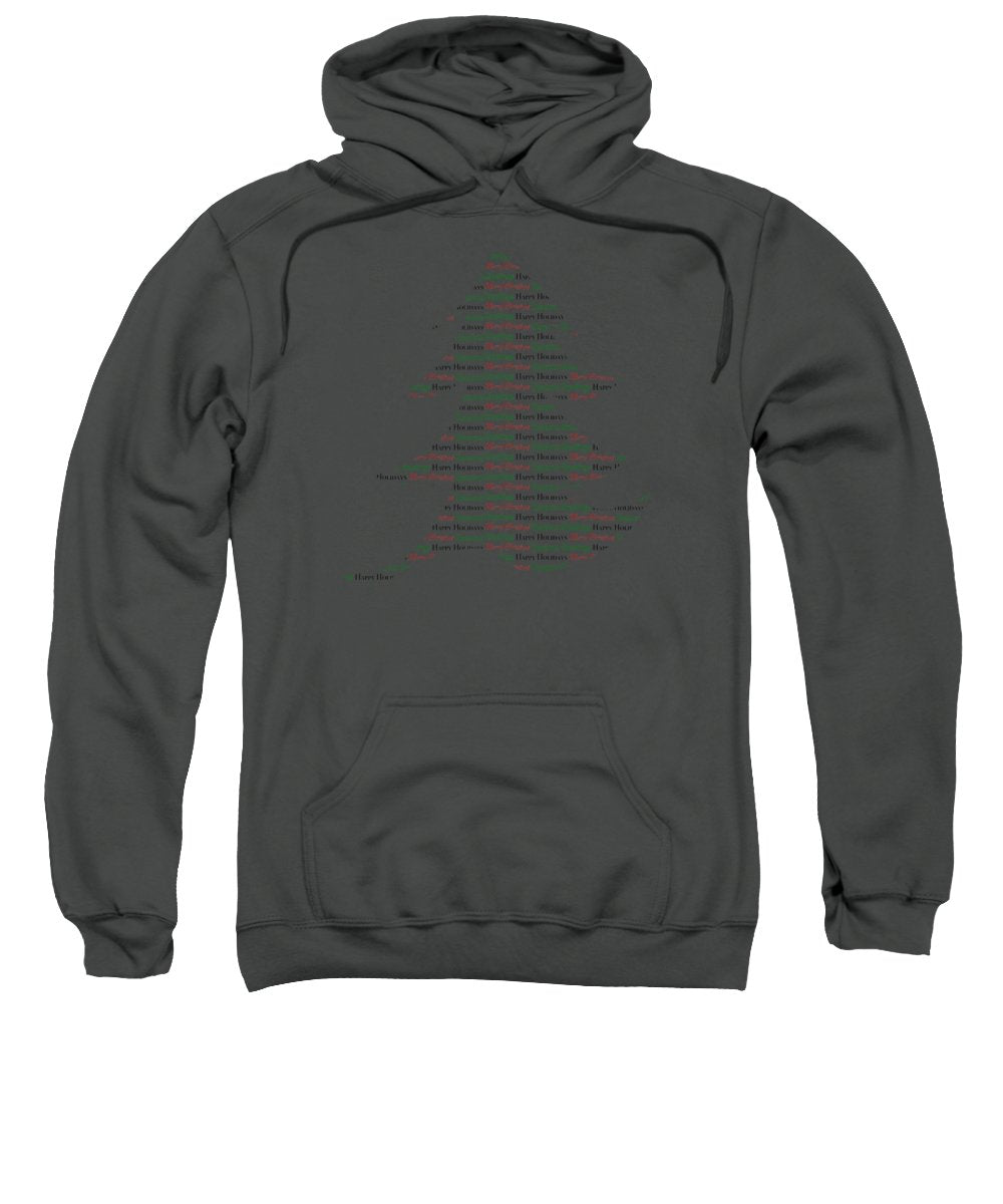 Merry Christmas Tree Text Art - Sweatshirt