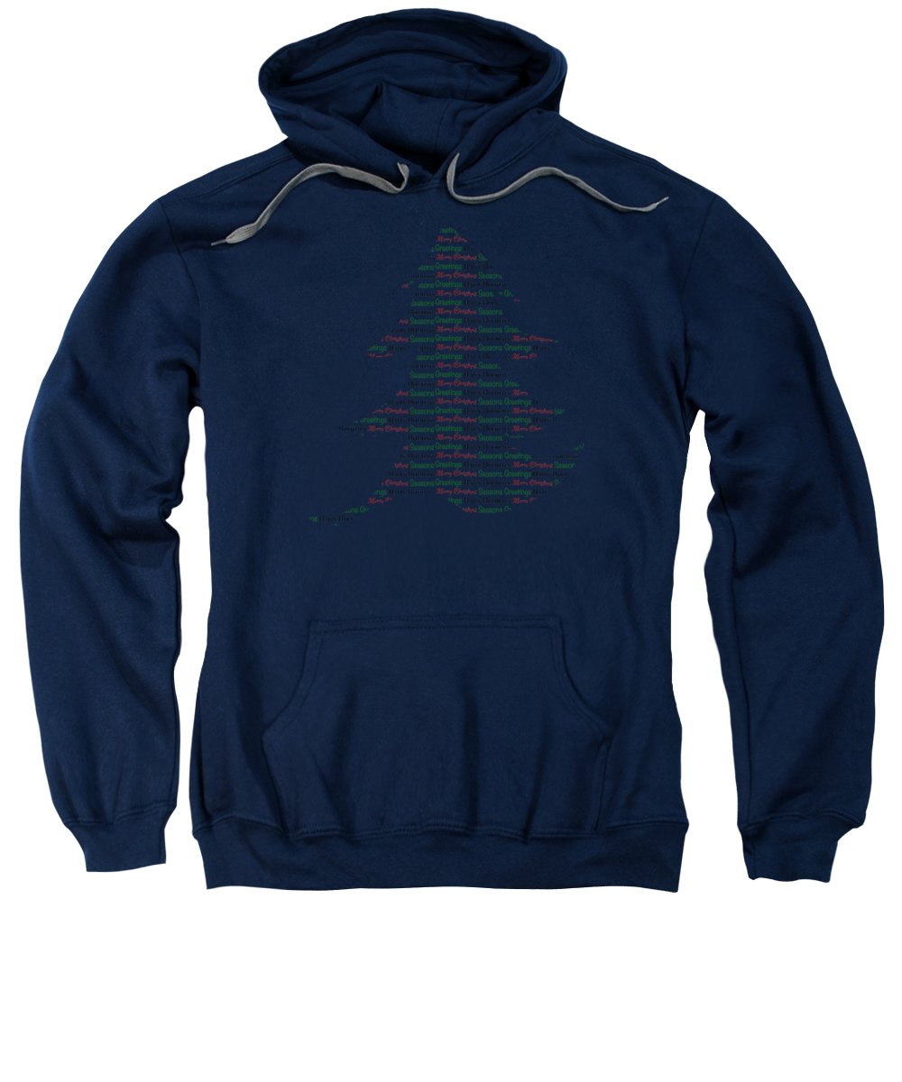 Merry Christmas Tree Text Art - Sweatshirt