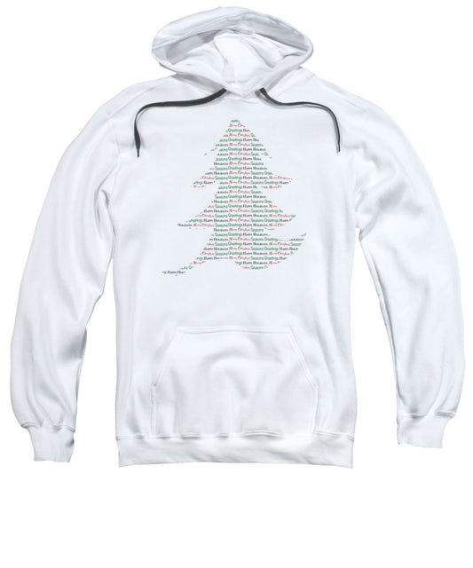 Merry Christmas Tree Text Art - Sweatshirt