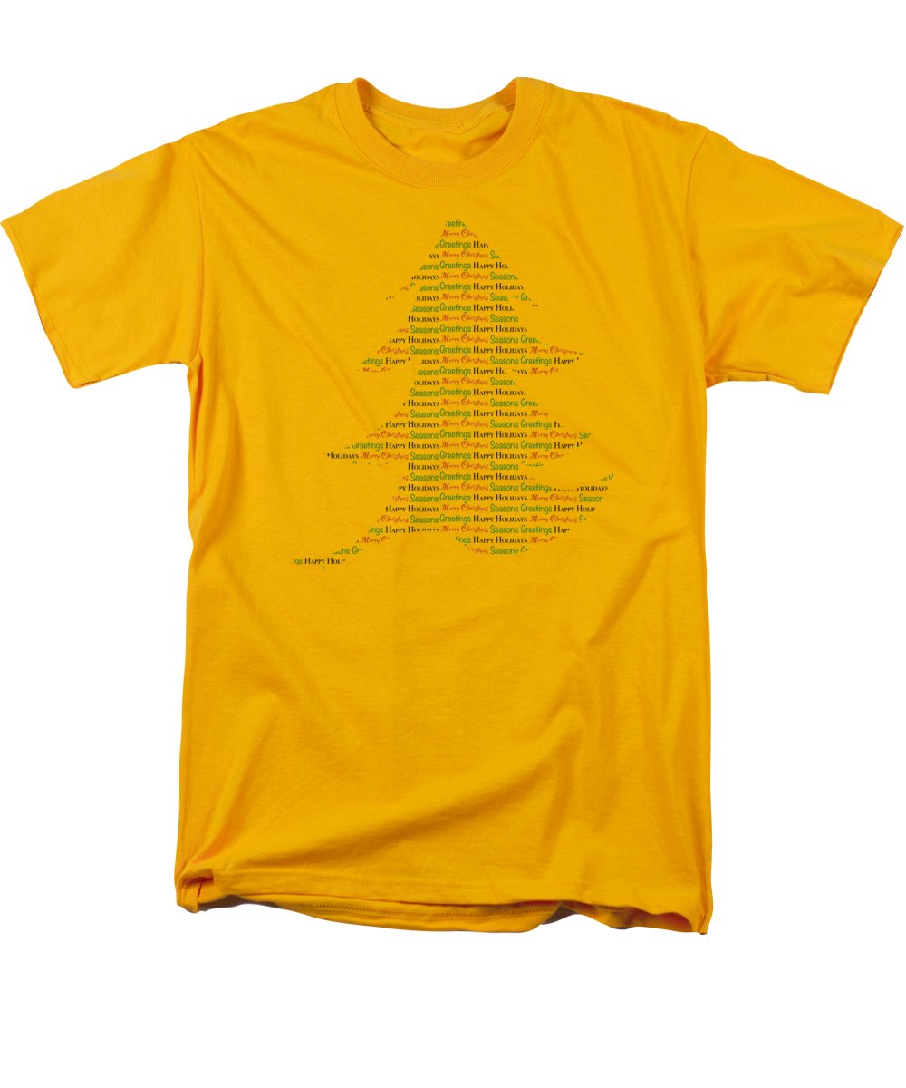 Merry Christmas Tree Text Art - Men's T-Shirt (Regular Fit)