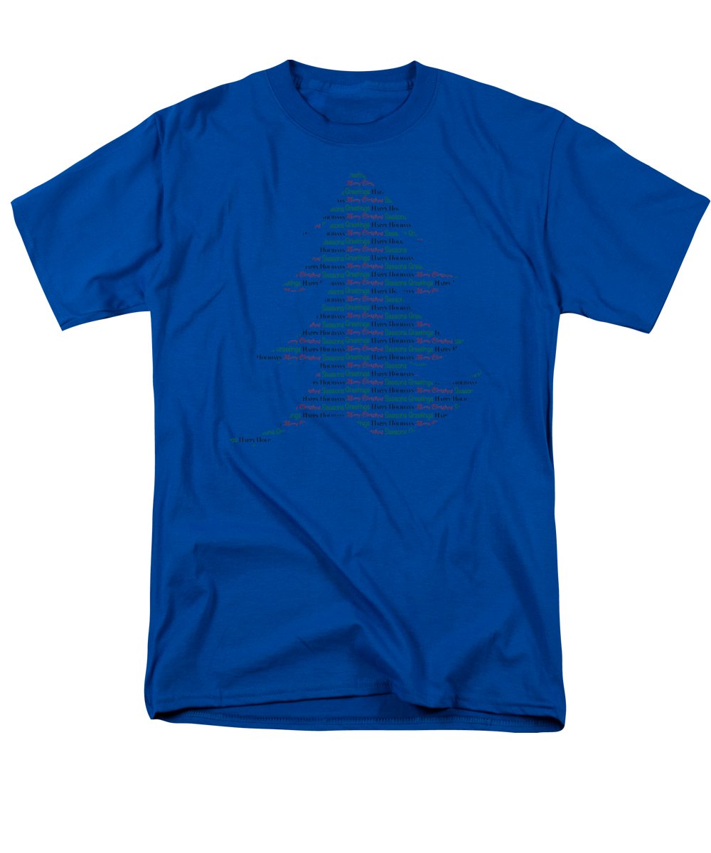 Merry Christmas Tree Text Art - Men's T-Shirt (Regular Fit)