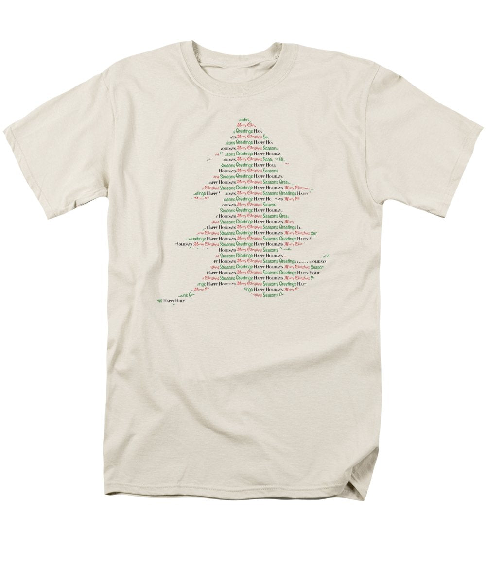 Merry Christmas Tree Text Art - Men's T-Shirt (Regular Fit)