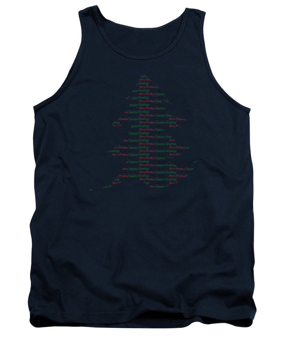 Merry Christmas Tree Text Art - Tank Top