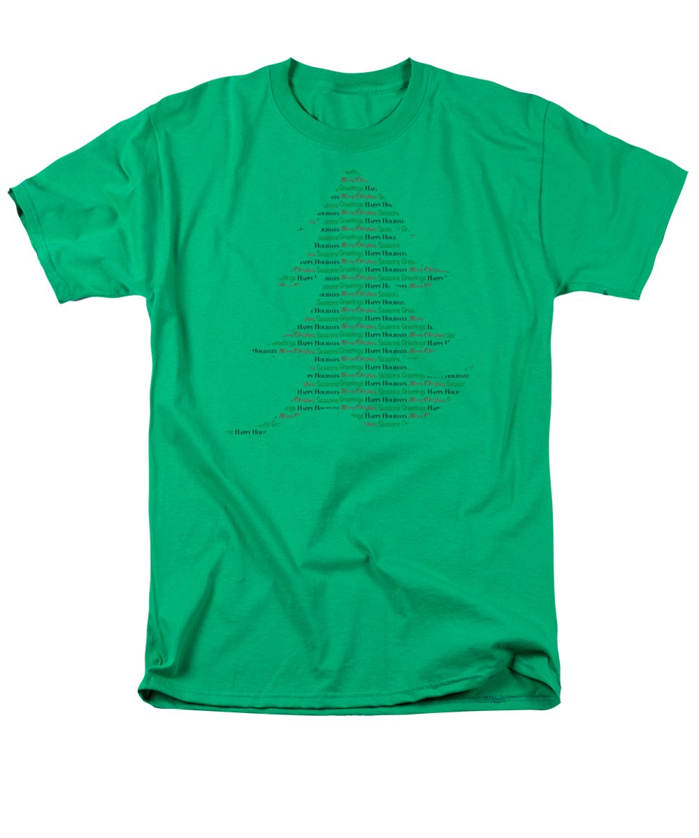 Merry Christmas Tree Text Art - Men's T-Shirt (Regular Fit)
