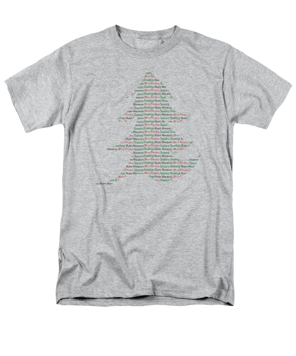 Merry Christmas Tree Text Art - Men's T-Shirt (Regular Fit)