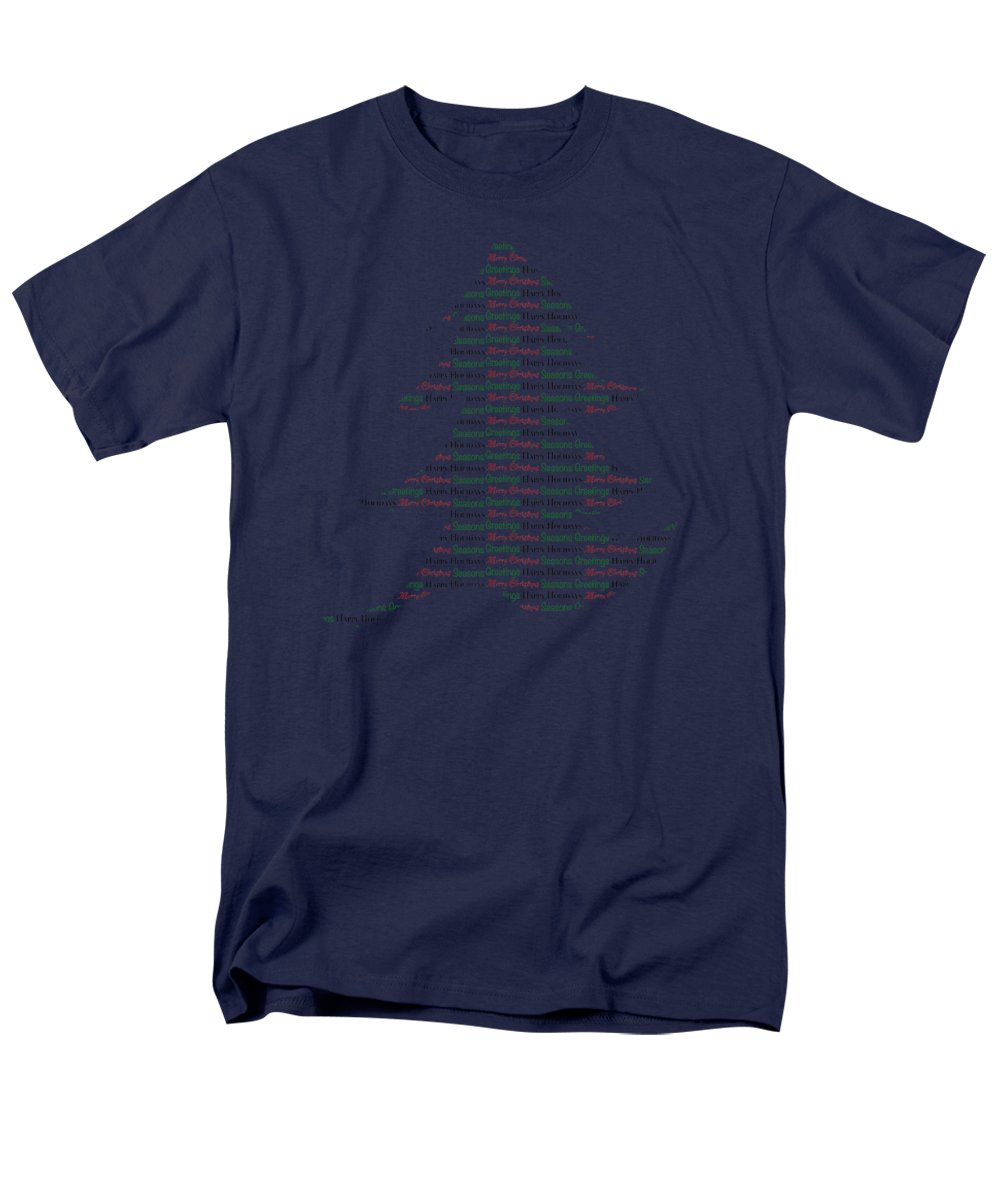 Merry Christmas Tree Text Art - Men's T-Shirt (Regular Fit)