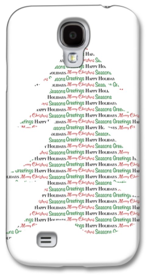 Merry Christmas Tree Text Art - Phone Case